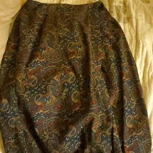100% cotton, maxi-length navy/burgundy paisley skirt